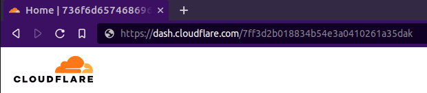 Screenshot of the browser search bar where you can copy Cloudflare account ID